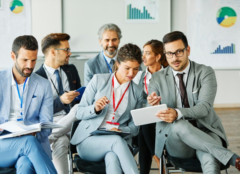 business meeting conference presentation businessman office seminar corporate